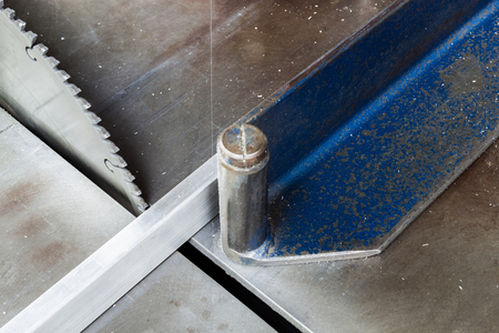 Circular saws with sharp teeth were set on cutting for cutting metal.の写真素材