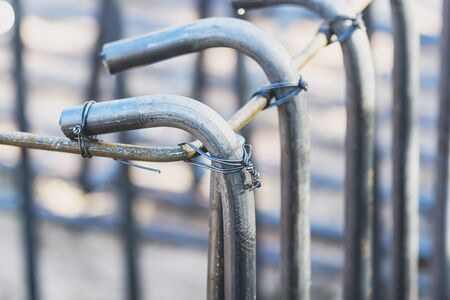 Steel wire used for fixing steel for construction.の写真素材