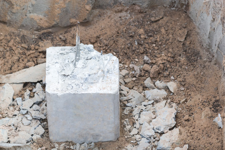Concrete piles are cut inside the pits to support the weight of the foundations of the building.
の写真素材