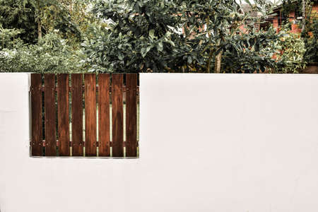 Wall with Wooden panel in the Villageの写真素材