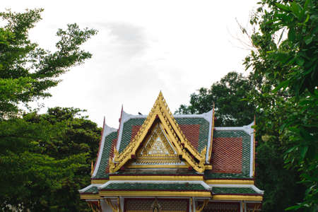 Buddhist pavilion in the woodsの写真素材