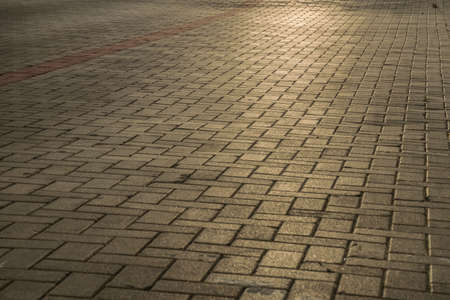 Block Floor with Sunset lightの写真素材