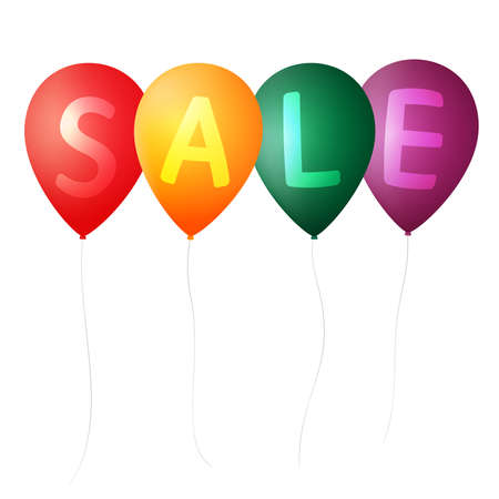 Sale text on balloons.Vector isolated.のイラスト素材