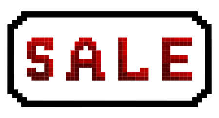 Pixel sale tag.Vector isolated.のイラスト素材