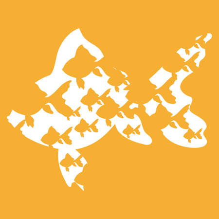 Goldfish concept illustration.Vector background.のイラスト素材