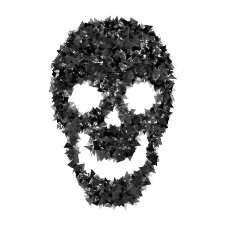 Skull vector.Skull from particles.Abstract skull illustration isolated on white.のイラスト素材
