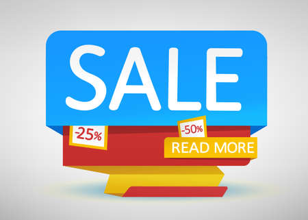 Sale banner.Tag sale background.Sale paper origami banner.Sale poster.Sale banner.Discount -25%,-50% off.Background vector.のイラスト素材