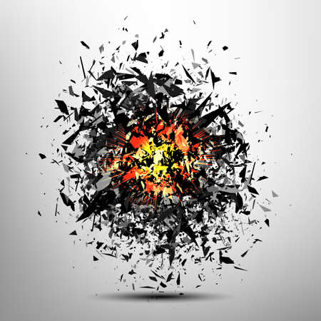Vector explosion. Particles comosition. Abstract blast background.のイラスト素材