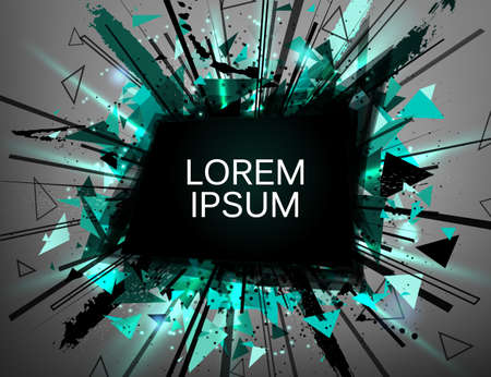 Abstract black shape banner explosion. Particles composition. Abstract background. Vector illustration.のイラスト素材