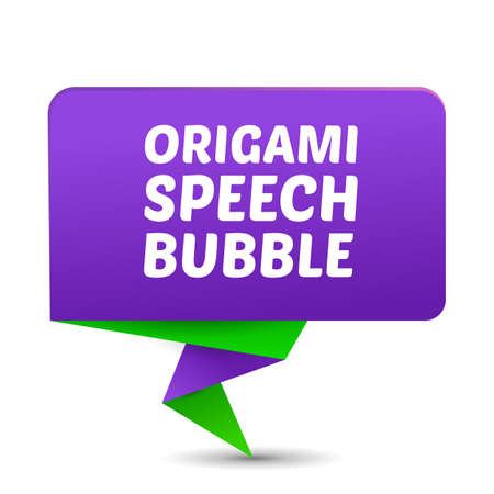 Vector paper speech bubble. Origami shape sign. Vector isolated.のイラスト素材