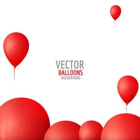 Vector red balloons.Balloons background. Red balloons composition. Abstract background.のイラスト素材