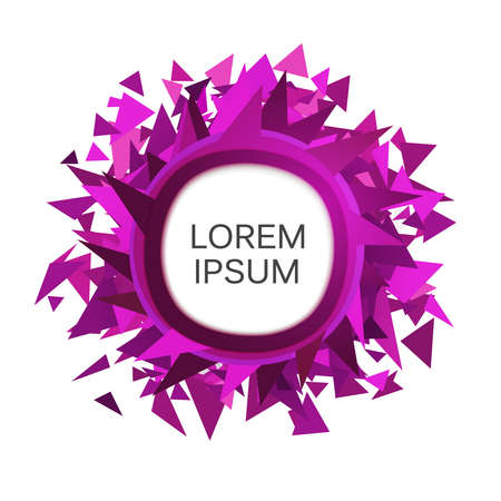 Vector abstract background.Purple triangle banner.Abstract purple template for text.Abstract triangles background.Vector speech bubble.のイラスト素材