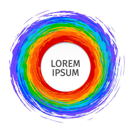 Multicolor watercolor shape/Grunge template for text. logo/design. Vector watercolor circle shape.のイラスト素材