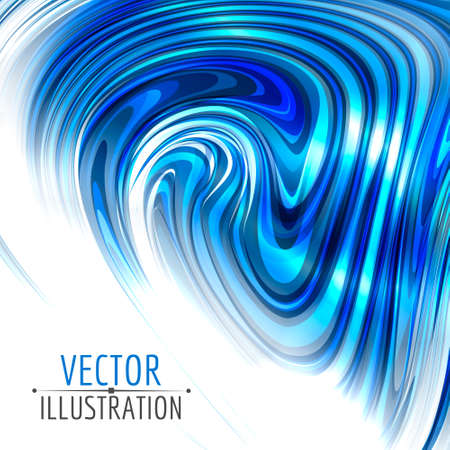 Abstract glossy swirl on white background. Bright abstract curve. Vector background.のイラスト素材