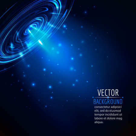 Abstract blue vector background. Vector glowing light.のイラスト素材