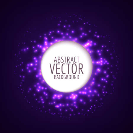 Abstract bright shining sphere. Vector light background. Circle shape with sparkles.のイラスト素材