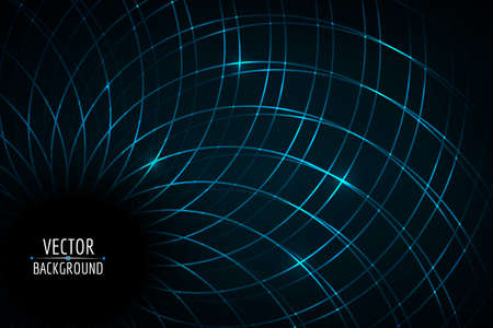 Abstract vector backround. Glossy abstract flower on dark background.のイラスト素材