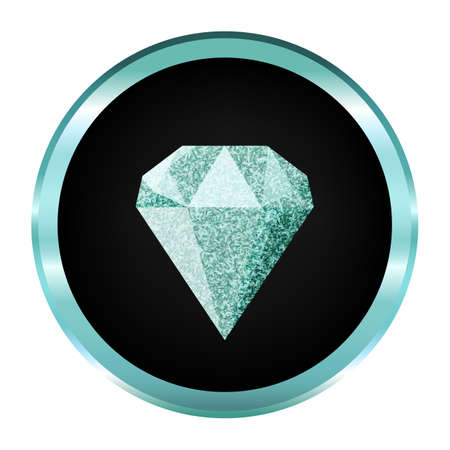 Diamond icon,  .On blue shape.Diamond vector isolated.Shiny brilliant.のイラスト素材