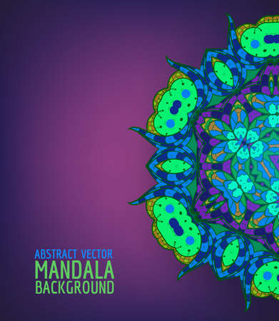 Vector mandala. Hand drawn ornament. Flower mandala background. Purple mandala.のイラスト素材