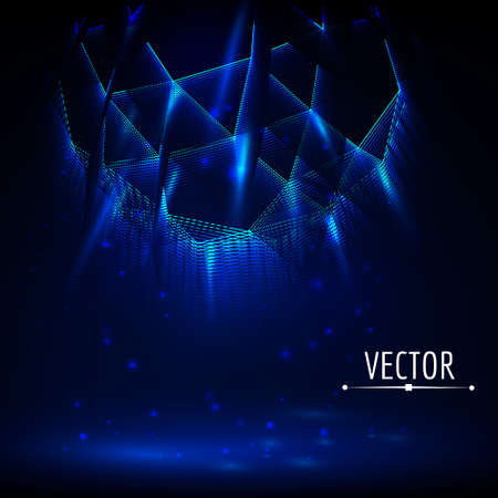 Abstract shiny dark background. Glowing abstract lights. Vector background.のイラスト素材
