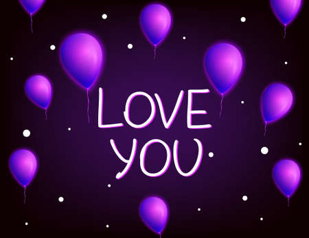 LOVE YOU. Vector calligraphic inspirational design. Hand drawn vector element. Motivation quote for t-shirt, flyer, poster, card.のイラスト素材