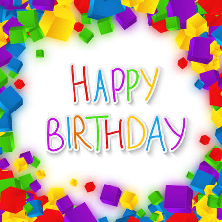 Happy Birthday .Vector calligraphic inspirational design. Hand drawn vector element. Motivation quote for t-shirt, flyer, poster, card.のイラスト素材