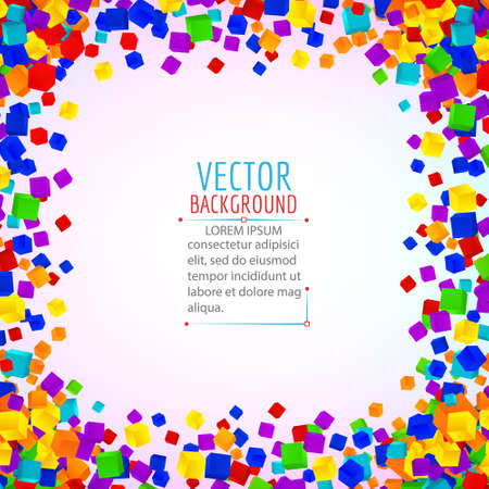 Colorful cubes composition.Background template.Vector cubes.のイラスト素材