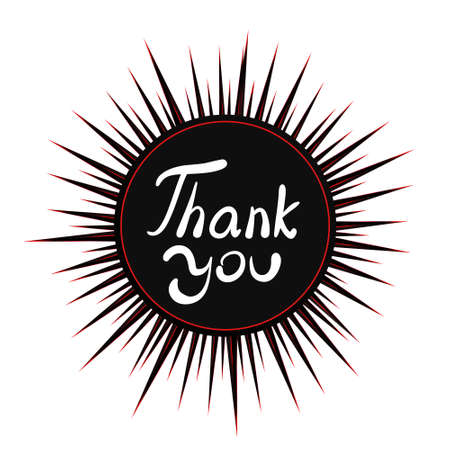 Thank You .Vector calligraphic design. Hand drawn vector element for t-shirt, flyer, poster, card.のイラスト素材