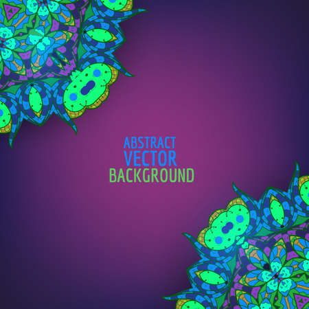 Vector mandala. Hand drawn ornament. Flower mandala background. Purple mandala.のイラスト素材