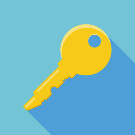 Key icon. Flat style. Vector designのイラスト素材