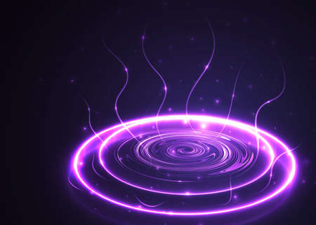 Circle light effect with blue lines. Abstract background. Vector graphic design.のイラスト素材