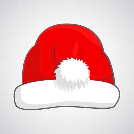Christmas red hat. Vector illustration.のイラスト素材