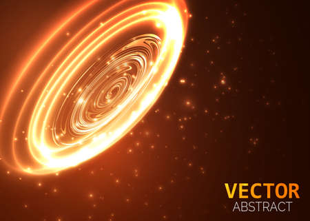 Circle light effect with blue lines. Abstract background. Vector graphic design.のイラスト素材