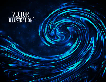 Abstract swirl on dark background. Vector illustration.のイラスト素材