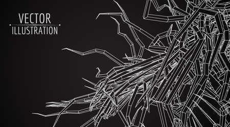 Abstract polygonal structure. Mechanical object. Vector illustration. Abstract background.のイラスト素材