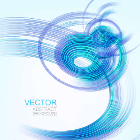 Vector background. Abstract blue swirl, isolated on whiteのイラスト素材