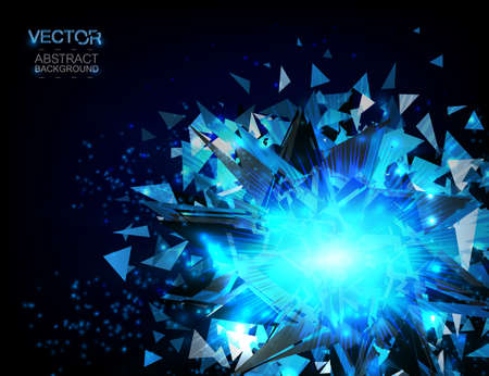 Vector abstract background. Bright blast in dark. Glowing neon light. Digital graphic for brochure, website, flyer, print, poster, other designのイラスト素材