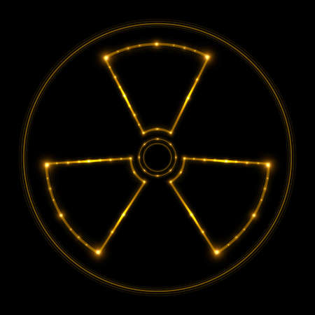 Radiation sign, glowing lines. Vectorの写真素材