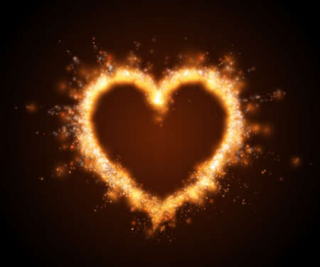 Abstract fire heart . Vector illustration.のイラスト素材