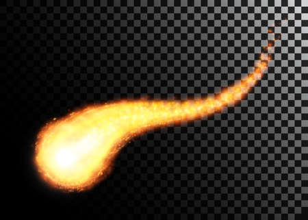 Flying meteor, cosmic object. Vector illustration.のイラスト素材