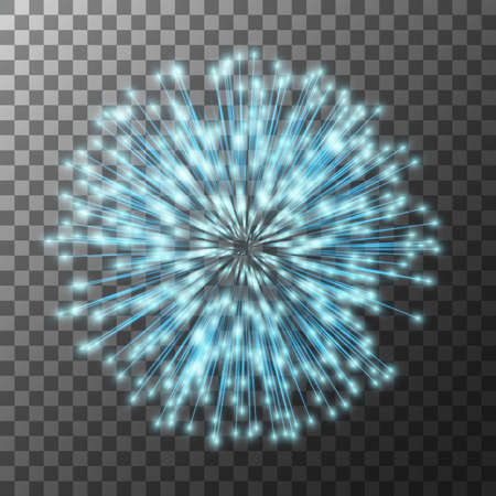Vector firework on transparent. Explosion effect.