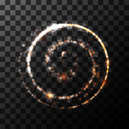 Light circle from fire on transparent. Vector illustration.のイラスト素材