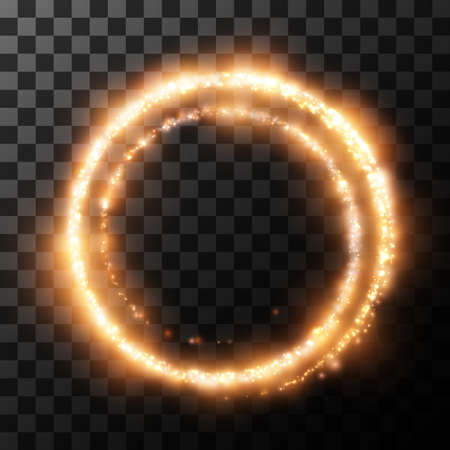 Light circle from fire on transparent. Vector illustration.のイラスト素材