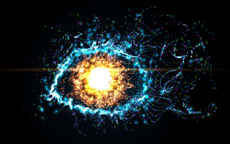 Abstract eye from light particles, with flare effect. Vector illustration.のイラスト素材
