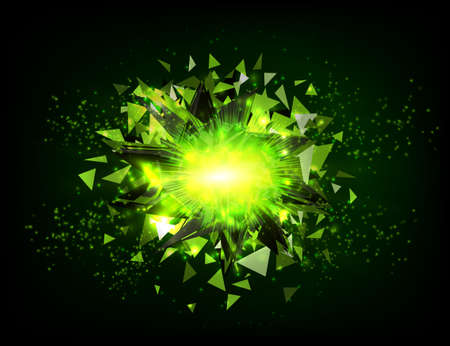 Vector abstract background. Bright blast in dark. Glowing neon light. Digital graphic for brochure.のイラスト素材