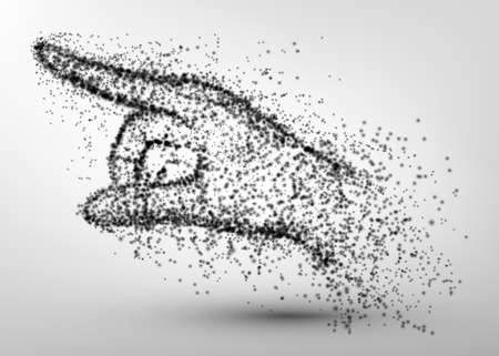 Abstract hand from light particles, 3D arm. Vector illustration.のイラスト素材