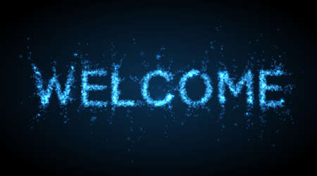WELCOME - abstract background, sign from light particles. Vector illustration.のイラスト素材