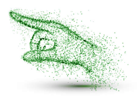 Abstract hand from light particles, 3D arm. Vector illustration.のイラスト素材