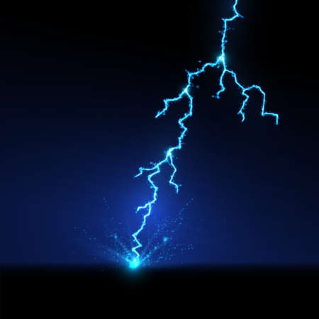 Lightning hit the ground. Vector illustrationのイラスト素材