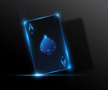 Ace card, poker casino illustration. Vector graphic.のイラスト素材
